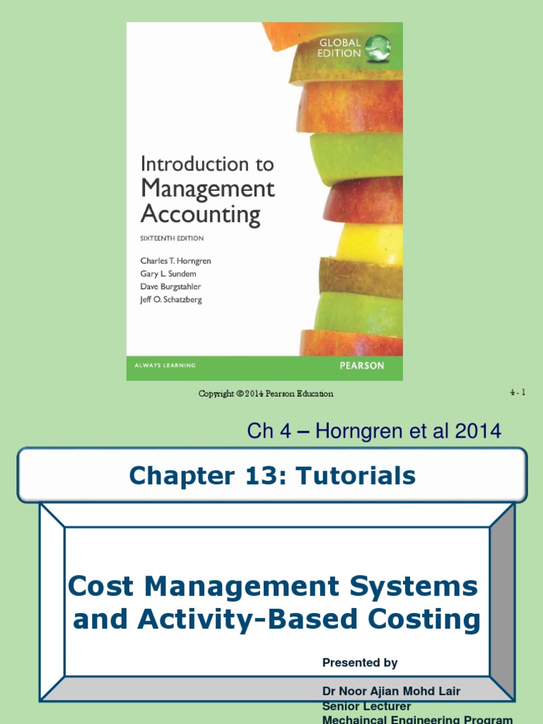 Tutorial Chapter 13 - 14 Cost Management System - ABC - Pricing ...