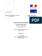 Rapport Jury Concours de Bibliothecaire Session 2012 Pour Publication 218055