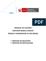 Manual Recovery - Instalacion Acronis Servidor Lenovo TD-350