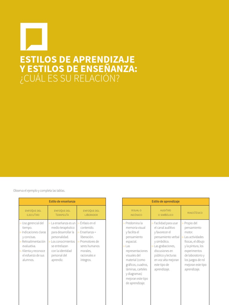 6 Estilos de Aprendizaje y Estilos de Enseñanza PDF | PDF ...