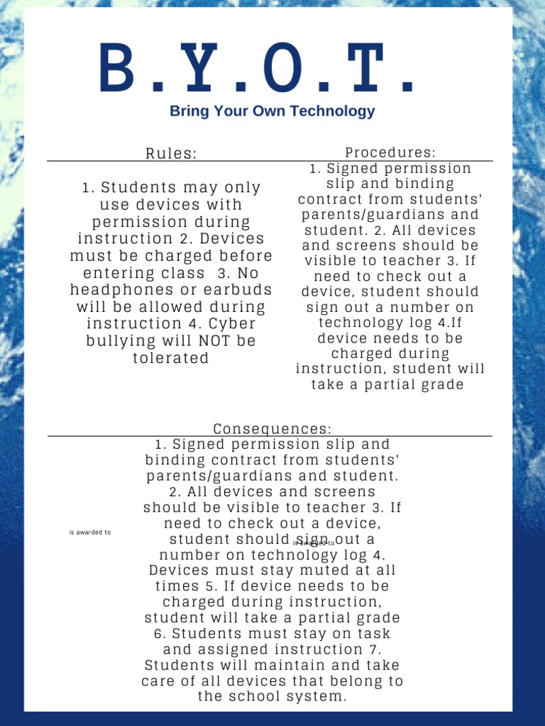 B.Y.O.T. Guidelines for Students | PDF | Career & Growth | Computers