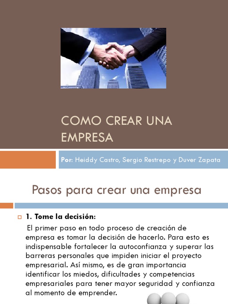 Pasos para crear una empresa exitosa | PDF | Modelo de negocio | Economias