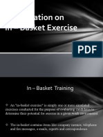 Presentation On in - Basket Exercise