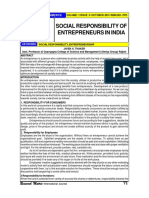 Social Responsibility of Entrepreneurs in India: Research Matrix