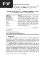 Validity and Reliability of The 3-E Tool For Evaluating The Curriculum Support Intervention in Uganda