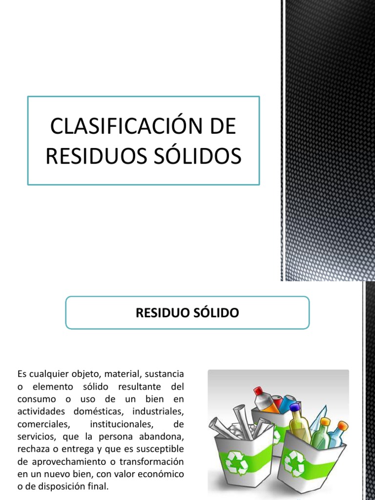 Clasificación de Residuos Sólidos | PDF | Reciclaje | Residuos