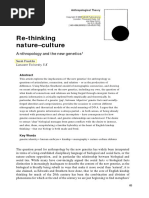 Re-Thinking Nature-Culture Anthropology and The New Genetics1 Sarah Franklin Lancaster University, UK