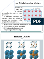 Estrutura cristalina dos metais CCC e CFC