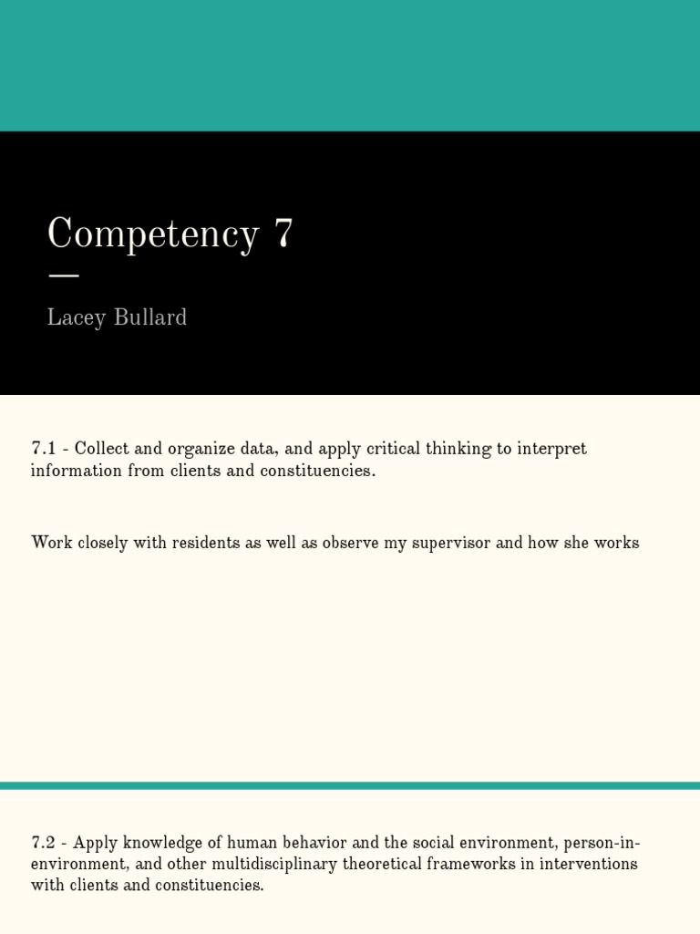 Competency 7 | PDF