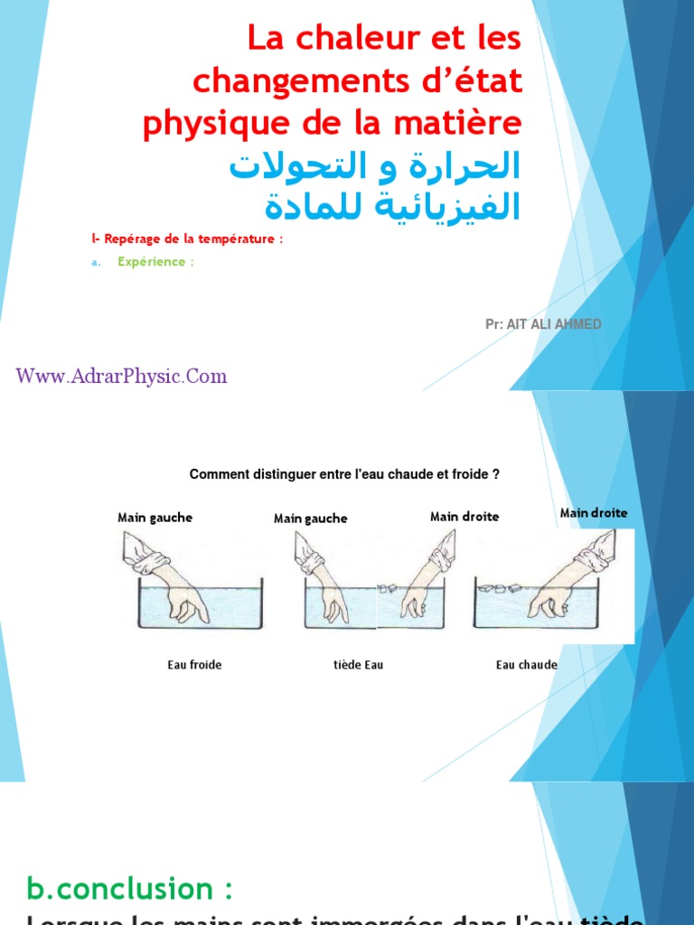 1 - La Chaleur Et Les Changements D'état Physique | PDF | Thermomètre ...
