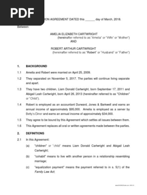 separation agreement assignment 1 final