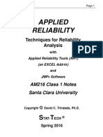 Applied Reliability: Techniques For Reliability Analysis