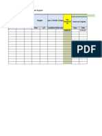 Subcontractor-Material Procurement Register