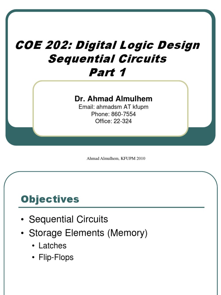 Digital Logic Design: Sequential Circuits | PDF | Electronic Circuits ...