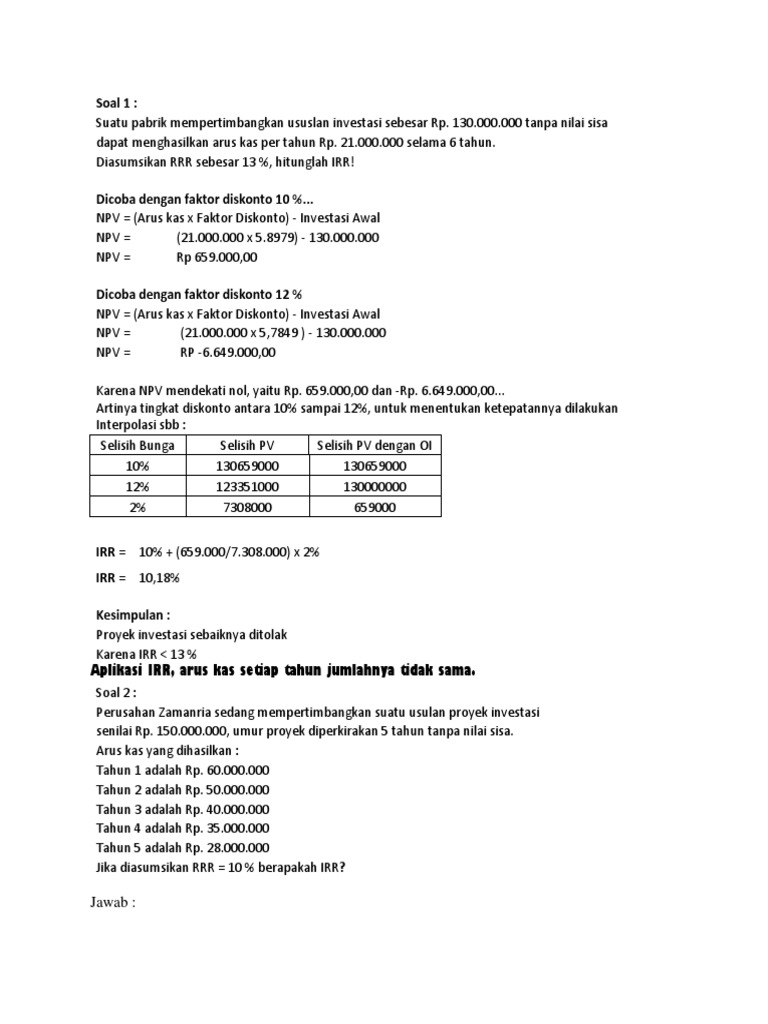 41+ Contoh soal npv pdf ideas in 2021 