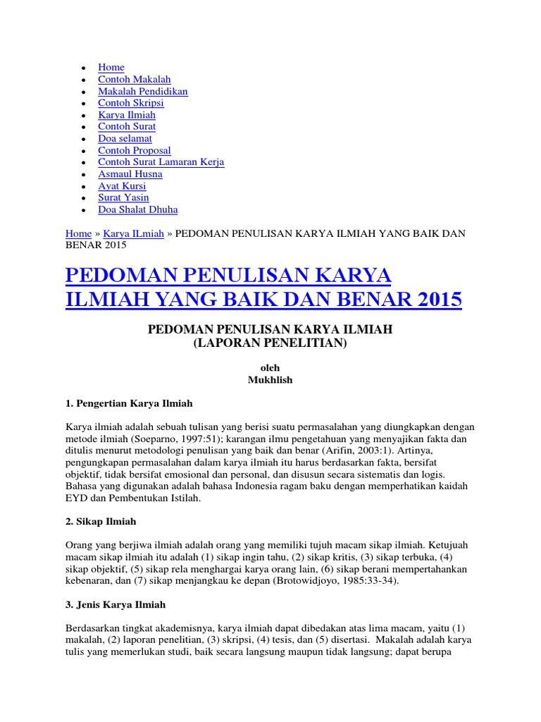 Contoh Proposal Karya Ilmiah Bahasa Indonesia Berbagi Contoh Proposal
