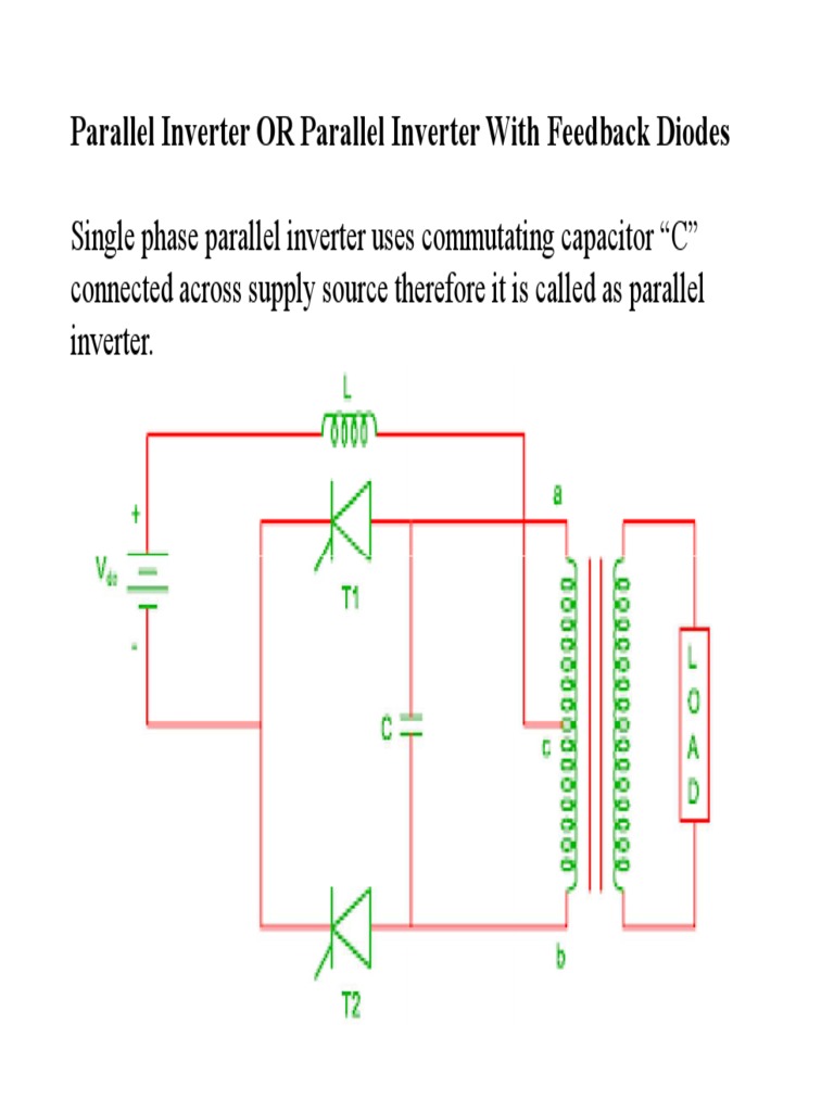 Parallel Inverter with Feedback Diodes | PDF | Power Inverter | Transformer