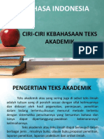 Bahasa Indonesia Ciri-Ciri Kebahasaan Teks Akademik