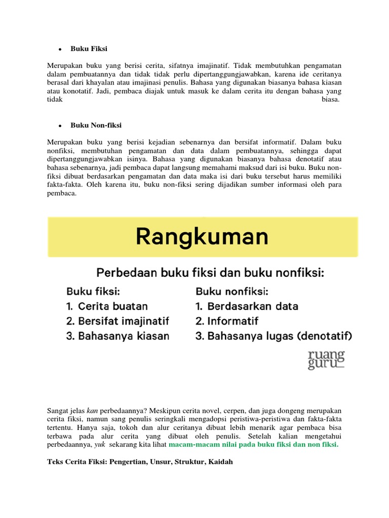 Buku Fiksi Dan Non Fiksi