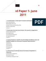 UGC NET Solved Question Papers I Paper 1 - June 2011