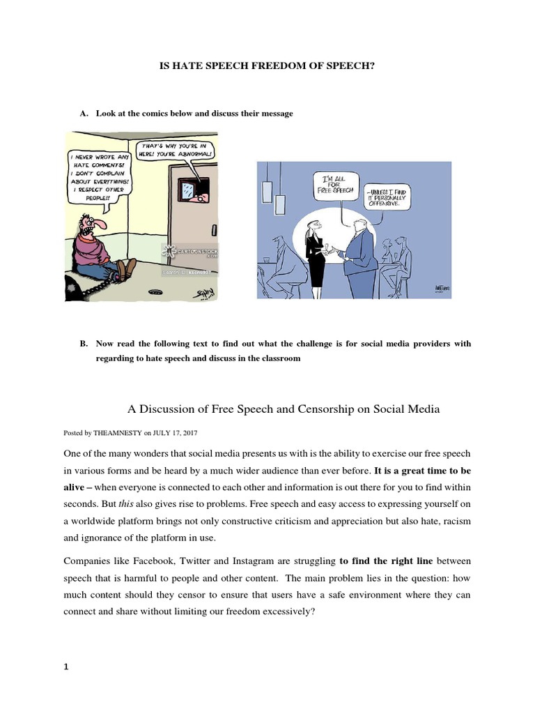 Material Planning-Social Media Freedom | PDF | Freedom Of Speech ...
