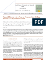 Financial theories review of corporate cash holdings