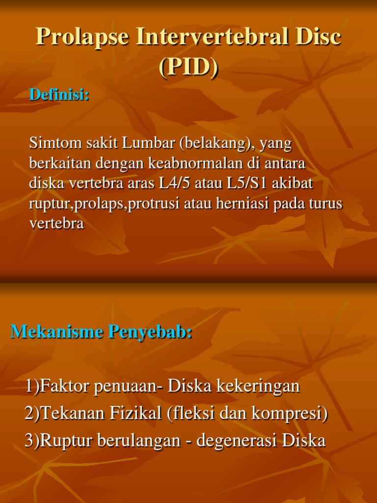 Prolapse Intervertebral Disc (PID) | PDF | Pengembangan Diri ...