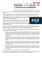 Cultura de Seguridad y El Proceso de Influencia en La Actitud de Los Empleados