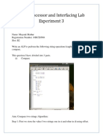 Microprocessor and Interfacing Lab Experiment 3