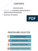 5 Procedures Selected (Why) - Number of Procedures Where Bucket Is Implemented (Panel/cash) - Summary of Analysis