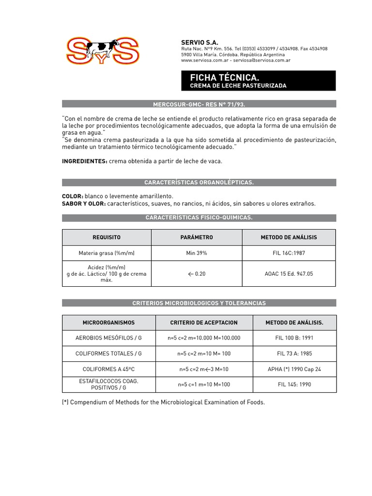 Crema de Leche MSDS Leche Crema Prueba gratuita de 30 días Scribd