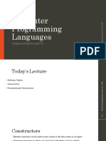 Computer Programming Languages MIS 301 - Classes and Objects (II)