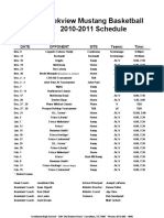 2010-2011 Boys Basketball Schedule