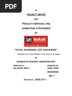 Download Project Report on Kotak Life Insurance by Mrvikas SN37496091 doc pdf