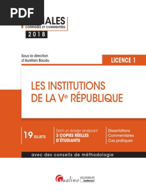J4l1 Corrige Les Institutions De La Ve Republique Annales Pdf Loi Sources De Loi