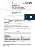BCBS in Provider Dispute Resolution Request Form