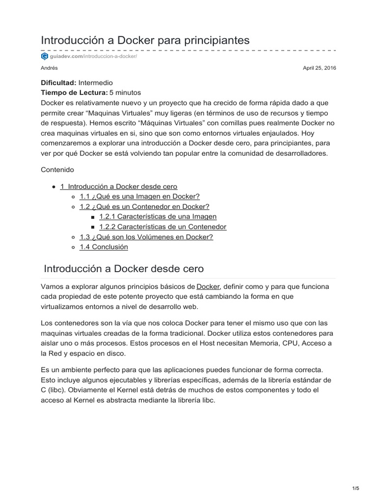 Guía Básica de Docker para Devs | PDF | Archivo de computadora | Áreas ...