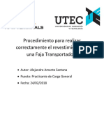 Procedimiento para Realizar Correctamente El Revestimiento de Una Faja Transportadora