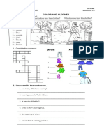 Worksheet N°3 - Clothes - Colors - Tercero