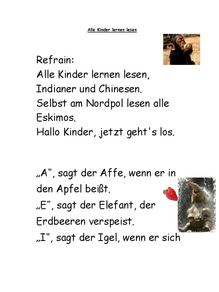 Alle Kinder Lernen Lesen