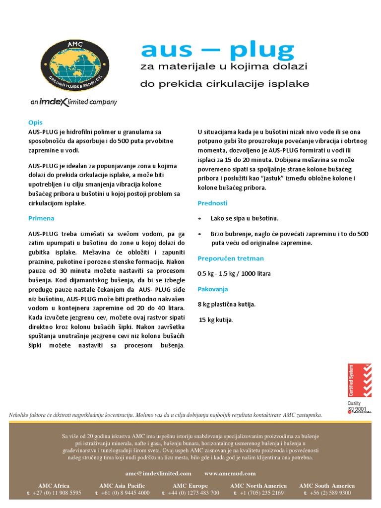 Uputstvo Za Upotrebu Aus-Plug Aditiva PDF | PDF