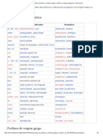 Lista de Prefixos e Radicais Gregos e Latinos Na Língua Portuguesa
