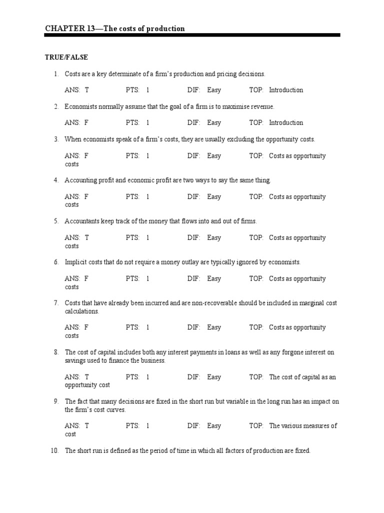 Understanding Production Costs | PDF | Average Cost | Marginal Cost