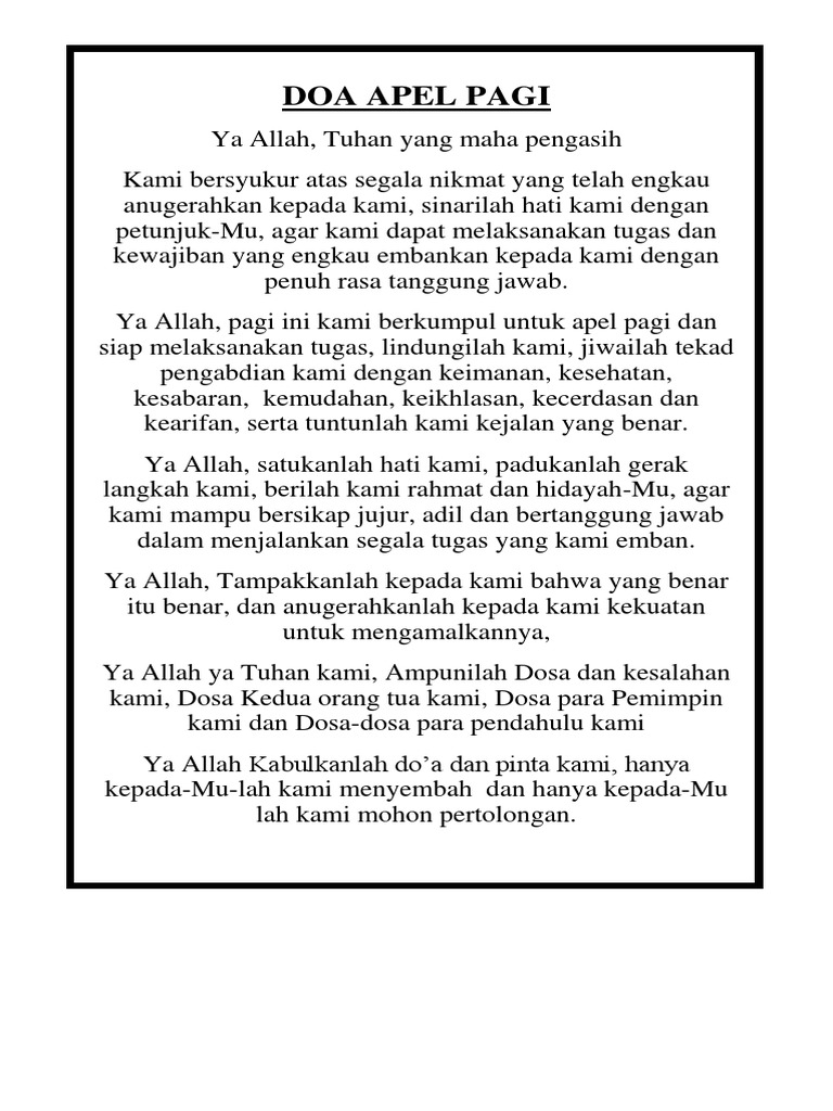 Doa Apel Pagi