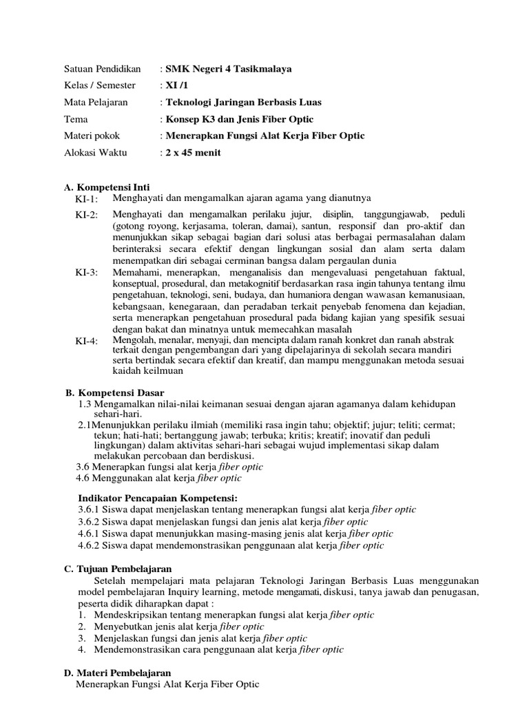 Cara Menggunakan Alat Kerja Fiber Optik Berbagai Alat