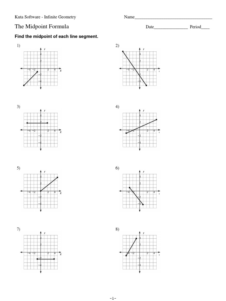 The Midpoint Formula Worksheet