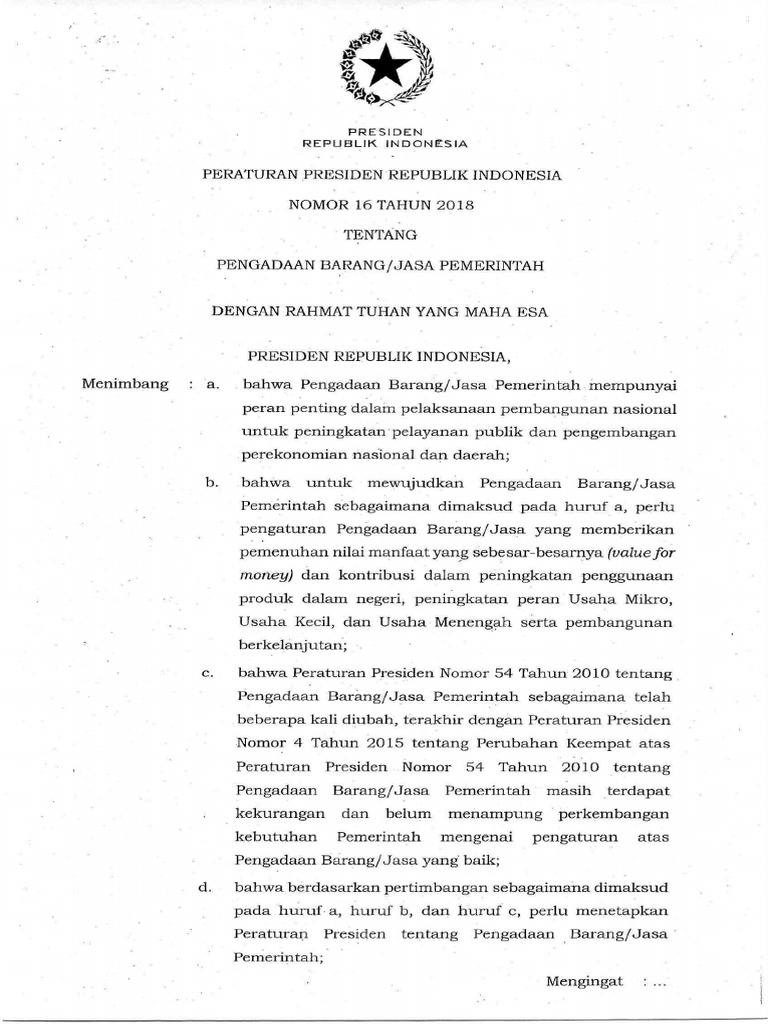 Simulasi Ujian Pengadaan Barang Dan Jasa Perpres 16 Tahun 2018