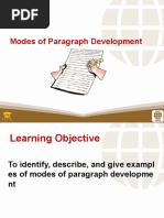 2 Modes of Paragraph Development