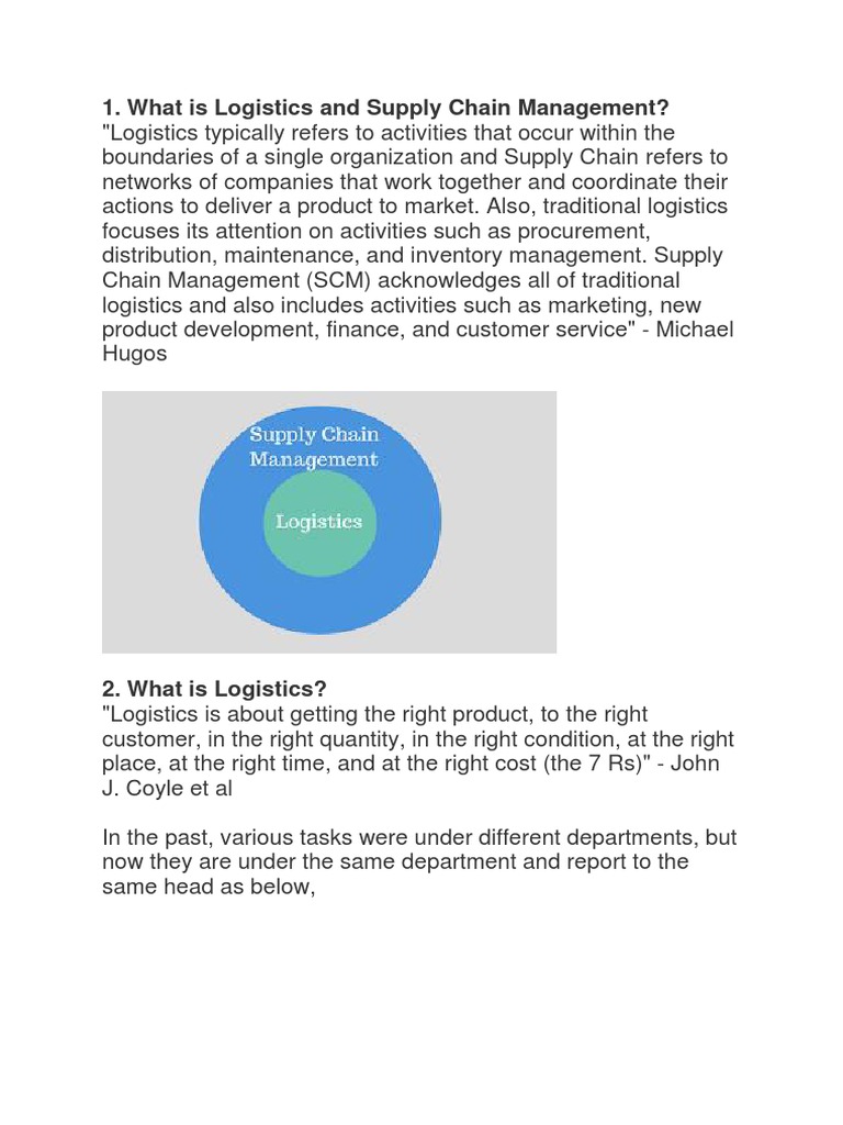 Understanding Logistics and Supply Chain | PDF | Supply Chain ...