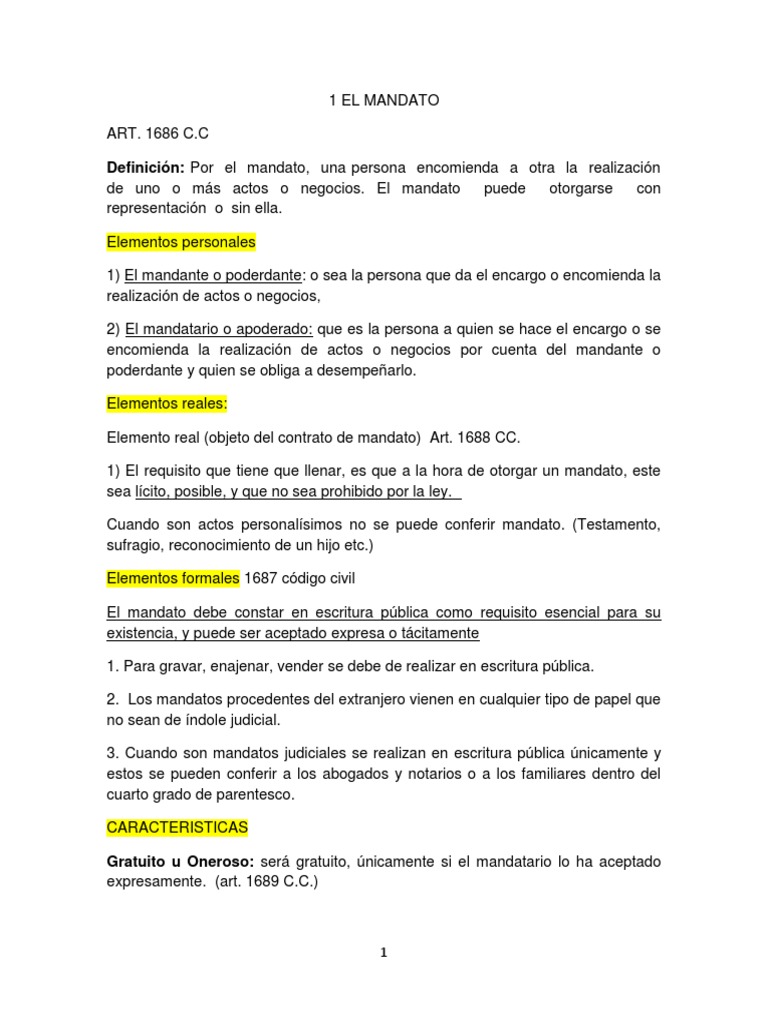 Conceptos Clave del Mandato en Guatemala | PDF | Propiedad | Derecho ...